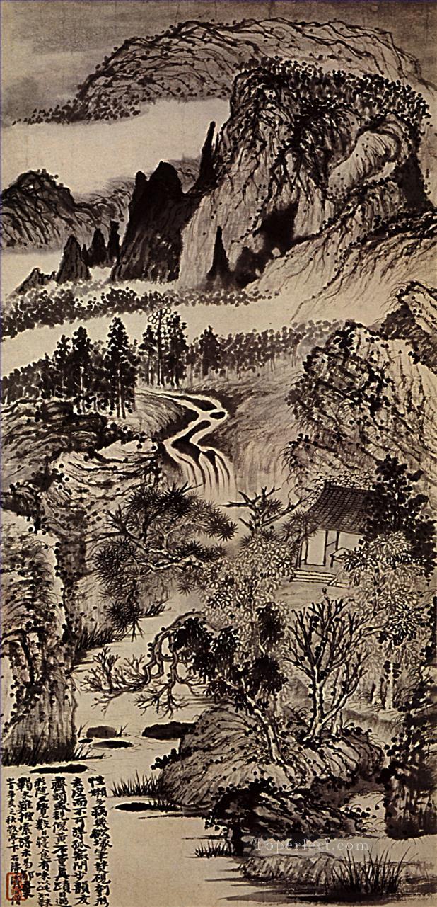 Shitao jinting mountains in autumn 1707 old China ink Oil Paintings